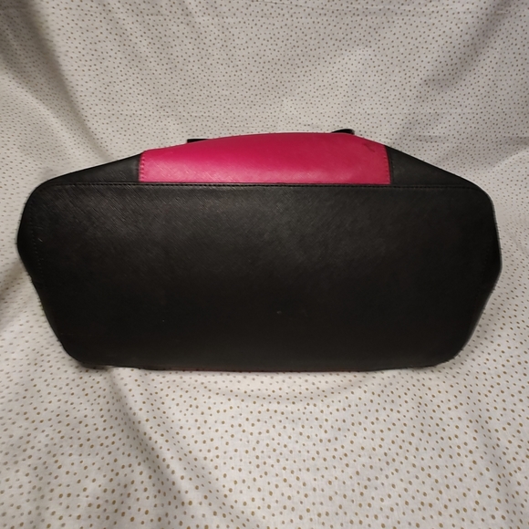 Michael Kors Jet Set Center Stripe Black & Magenta tote! Retired *like new* - Picture 3 of 11